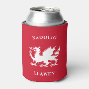 Welsh Merry Christmas Simple Celtic Nadolig Llawen Can Cooler