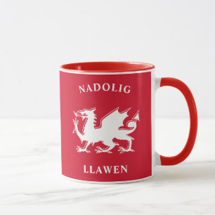 Welsh Merry Christmas Simple Celtic Nadolig Llawen Mug