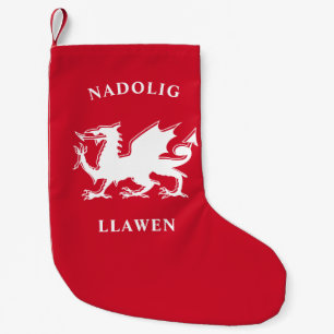 Welsh Merry Christmas Simple Celtic Nadolig Llawen Small Christmas Stocking