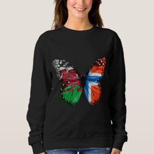 Welsh Norwegian Flag Butterfly Sweatshirt