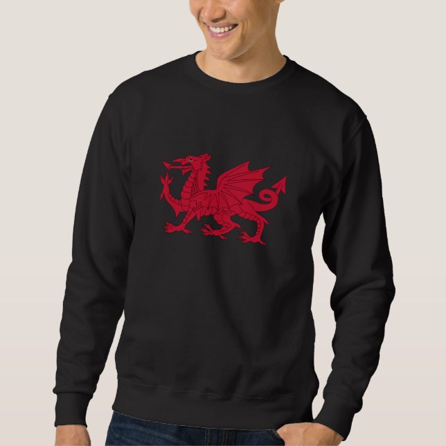 Welsh Red Dragon & Wales, flag fashion / Cymru Sweatshirt (Front)