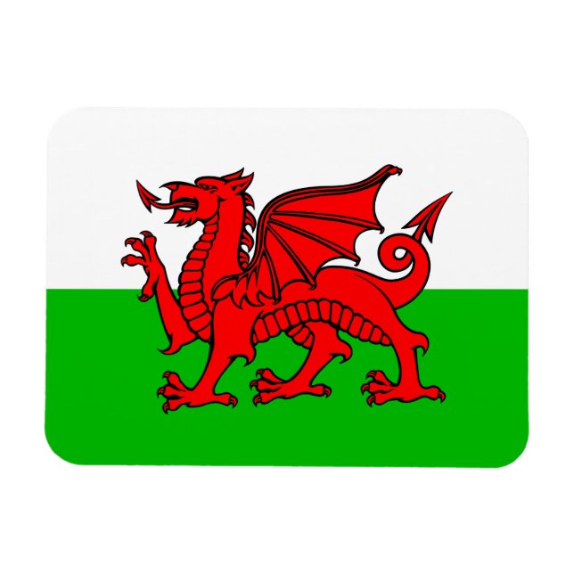 Welsh Red Dragon Wales Flag Magnet (Horizontal)