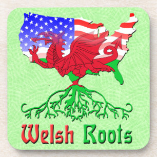 Welsh Roots, American Map Cork Coasters