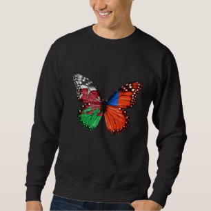 Welsh Samoan Flag Butterfly Sweatshirt