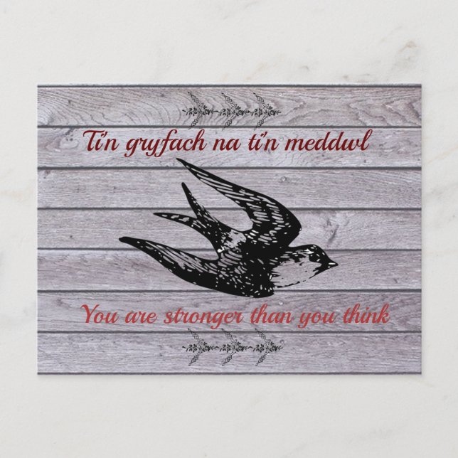 Welsh Saying of Encouragement Postcard (Front)
