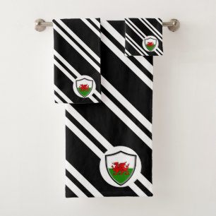 Welsh shield flag bath towel set