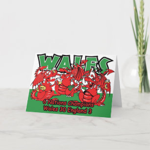 Welsh Six Nation Rugby Champions, W 30-3 E Card