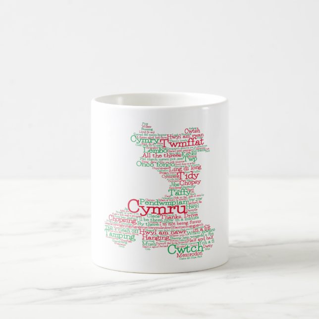 Welsh Slang Word Art Map Coffee Mug (Center)