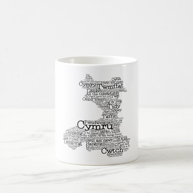 Welsh Slang Word Art Map Coffee Mug (Center)