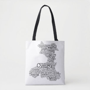 Welsh Slang Word Art Map Tote Bag
