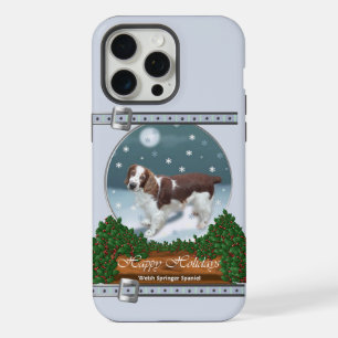 Welsh Springer Spaniel Blue Christmas Holiday iPhone 15 Pro Max Case