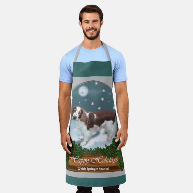 Welsh Springer Spaniel Christmas  Apron (Worn)