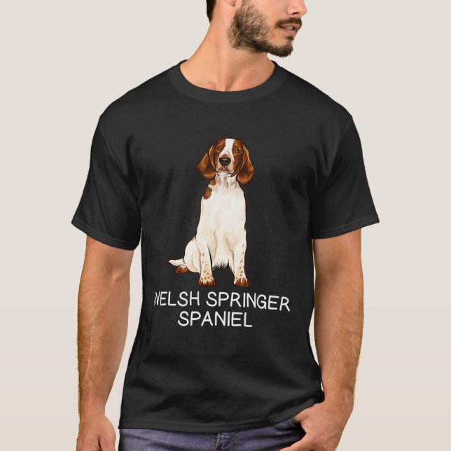 Welsh Springer Spaniel Crazy Dog T-Shirt (Front)