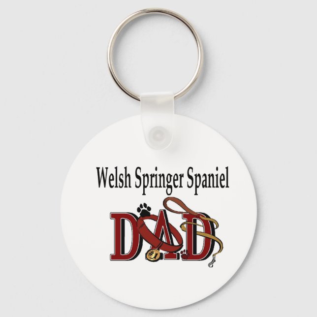 Welsh Springer Spaniel Dad Gifts Key Ring (Front)