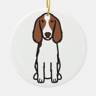 Welsh Springer Spaniel Dog Cartoon Ceramic Tree Decoration