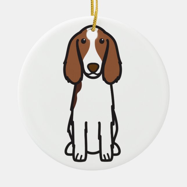 Welsh Springer Spaniel Dog Cartoon Ceramic Tree Decoration (Front)