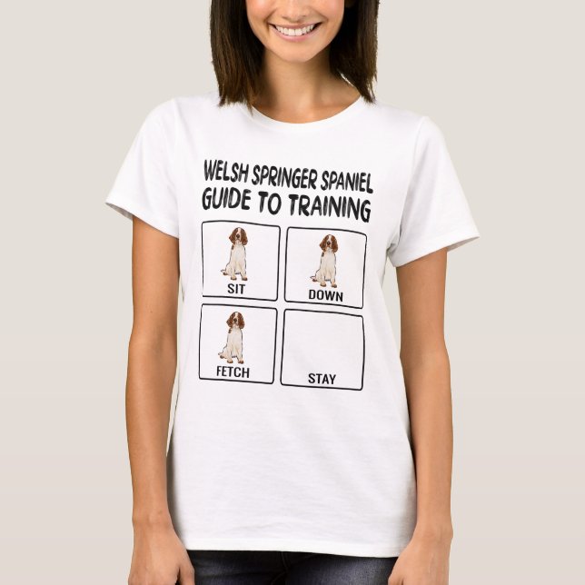 Welsh Springer Spaniel Guide To Training Dog Obedi T-Shirt (Front)