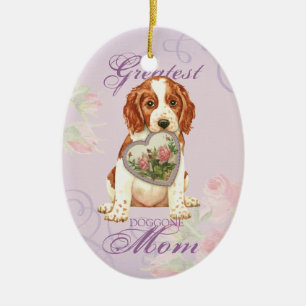 Welsh Springer Spaniel Heart Mum Ceramic Tree Decoration