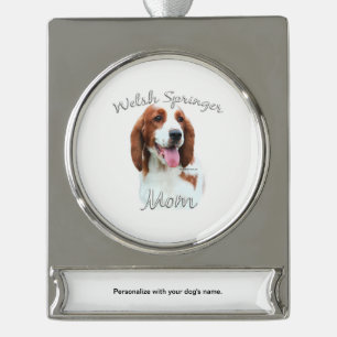 Welsh Springer Spaniel Mum 2 Silver Plated Banner Ornament