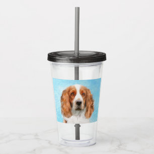 Welsh Springer Spaniel Painting - Original Dog Art Acrylic Tumbler