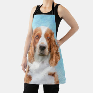Welsh Springer Spaniel Painting - Original Dog Art Apron