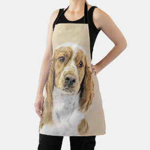 Welsh Springer Spaniel Painting - Original Dog Art Apron