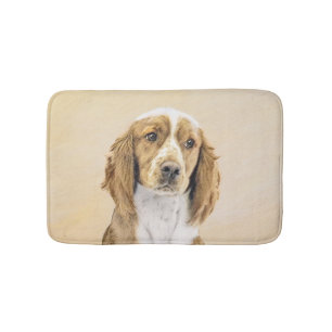 Welsh Springer Spaniel Painting - Original Dog Art Bath Mat