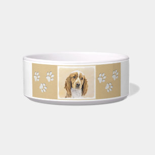Welsh Springer Spaniel Painting - Original Dog Art Bowl