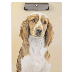Welsh Springer Spaniel Painting - Original Dog Art Clipboard