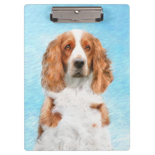 Welsh Springer Spaniel Painting - Original Dog Art Clipboard