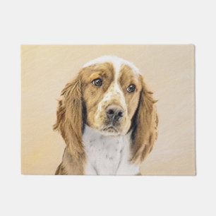 Welsh Springer Spaniel Painting - Original Dog Art Doormat