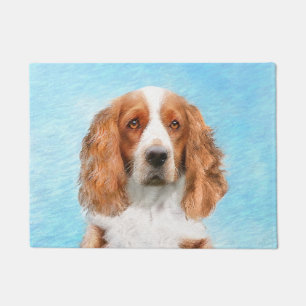 Welsh Springer Spaniel Painting - Original Dog Art Doormat