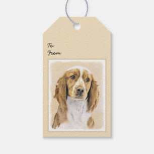 Welsh Springer Spaniel Painting - Original Dog Art Gift Tags