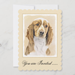 Welsh Springer Spaniel Painting - Original Dog Art Invitation