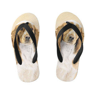 Welsh Springer Spaniel Painting - Original Dog Art Kid's Jandals