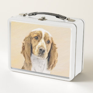 Welsh Springer Spaniel Painting - Original Dog Art Metal Lunch Box