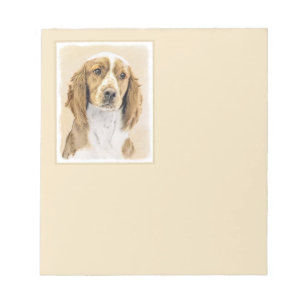 Welsh Springer Spaniel Painting - Original Dog Art Notepad
