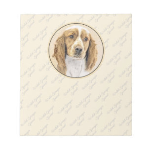 Welsh Springer Spaniel Painting - Original Dog Art Notepad