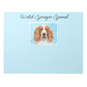 Welsh Springer Spaniel Painting - Original Dog Art Notepad