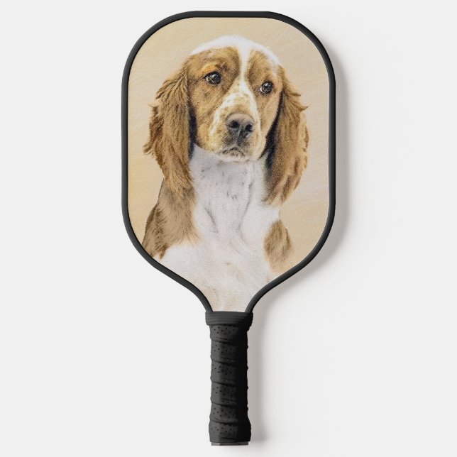 Welsh Springer Spaniel Painting - Original Dog Art Pickleball Paddle (Front)