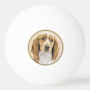 Welsh Springer Spaniel Painting - Original Dog Art Ping Pong Ball