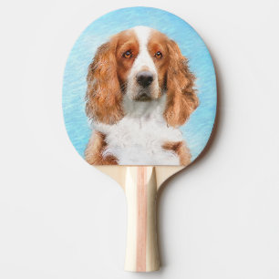 Welsh Springer Spaniel Painting - Original Dog Art Ping Pong Paddle