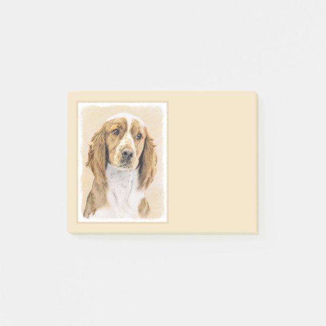 Welsh Springer Spaniel Painting - Original Dog Art Post-it Notes (Front)
