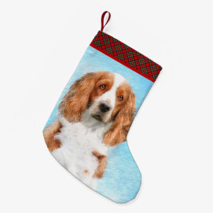 Welsh Springer Spaniel Painting - Original Dog Art Small Christmas Stocking