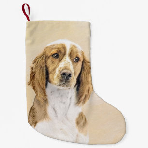 Welsh Springer Spaniel Painting - Original Dog Art Small Christmas Stocking
