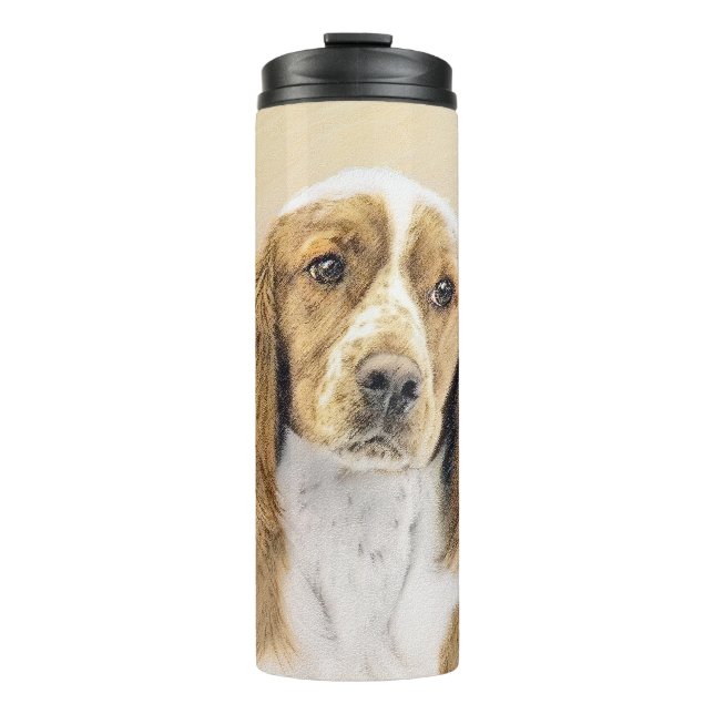 Welsh Springer Spaniel Painting - Original Dog Art Thermal Tumbler (Front)