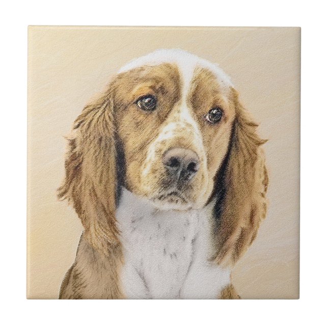 Welsh Springer Spaniel Painting - Original Dog Art Tile (Front)