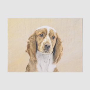 Welsh Springer Spaniel Painting - Original Dog Art Tissue Paper