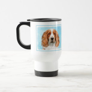 Welsh Springer Spaniel Painting - Original Dog Art Travel Mug