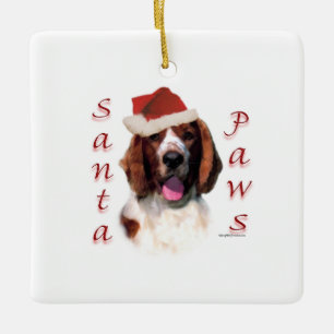 Welsh Springer Spaniel Santa Paws Ceramic Ornament